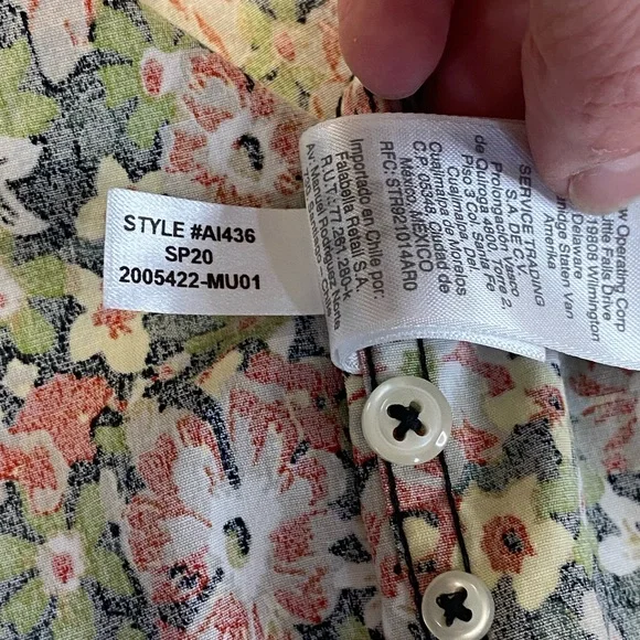 Re-imagined By J Crew Button Collared Shirt floral long sleeve Mens Organic - Picture 8 of 9